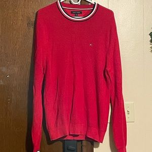 Tommy Hilfiger red premium cotton prestige crew neck sweater